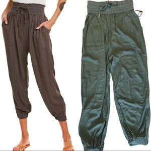 NWT Free People Movement Halfzies slouchy casual pants Large olive green